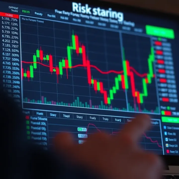 Chart illustrating risk management strategies and key terms in binary forex trading