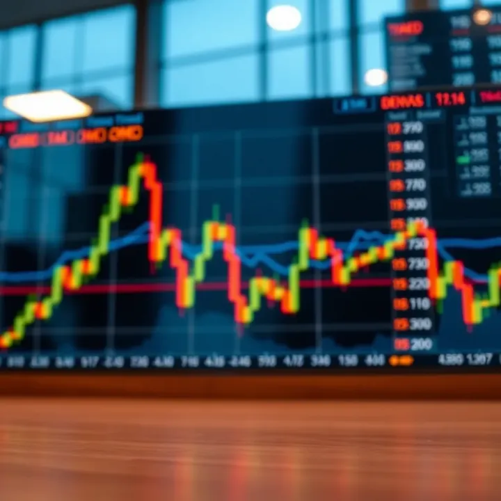Chart showing upward and downward trends in binary options trading