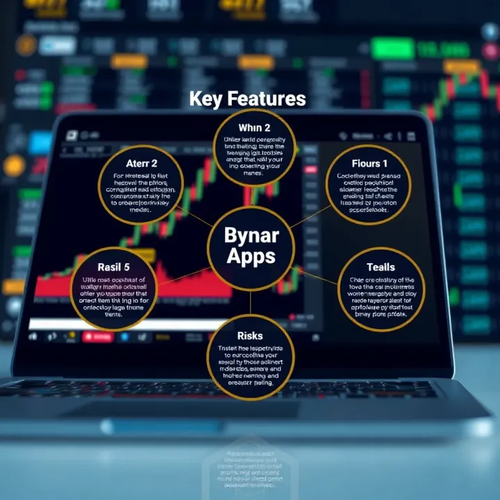 Diagram illustrating risks and key features of binary options trading apps