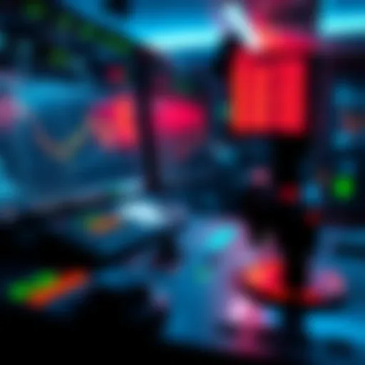 Conceptual illustration of automated forex trading system with digital interface