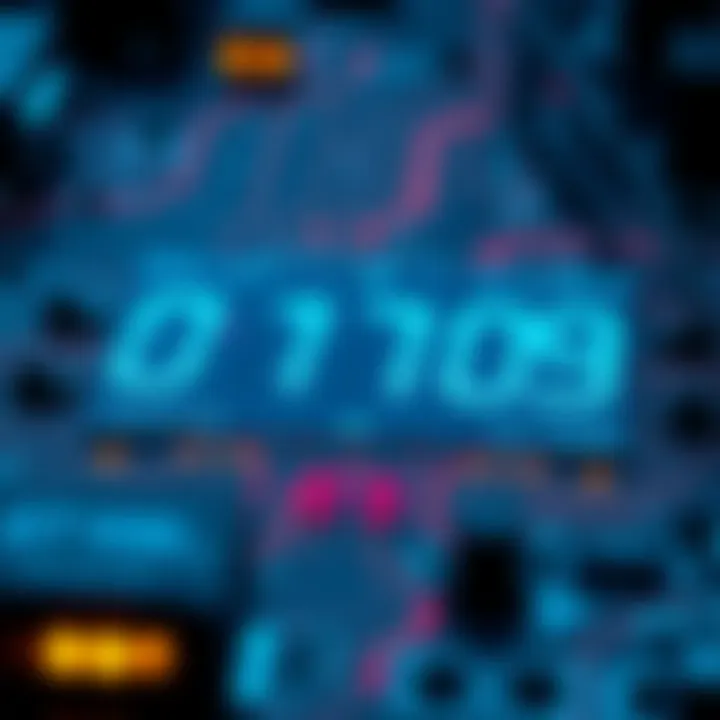 Visualization of binary code applied within digital electronics showcasing how binary signals control digital circuits