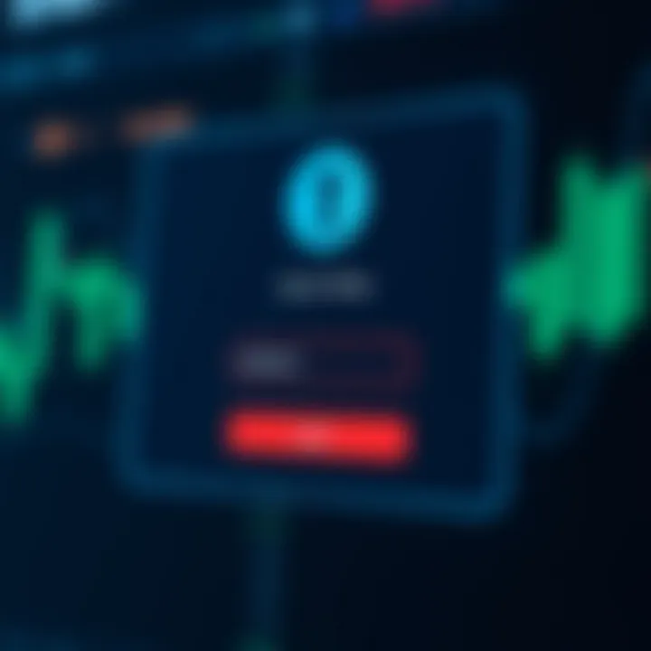 Secure login interface for binary trading platform showing username and password fields