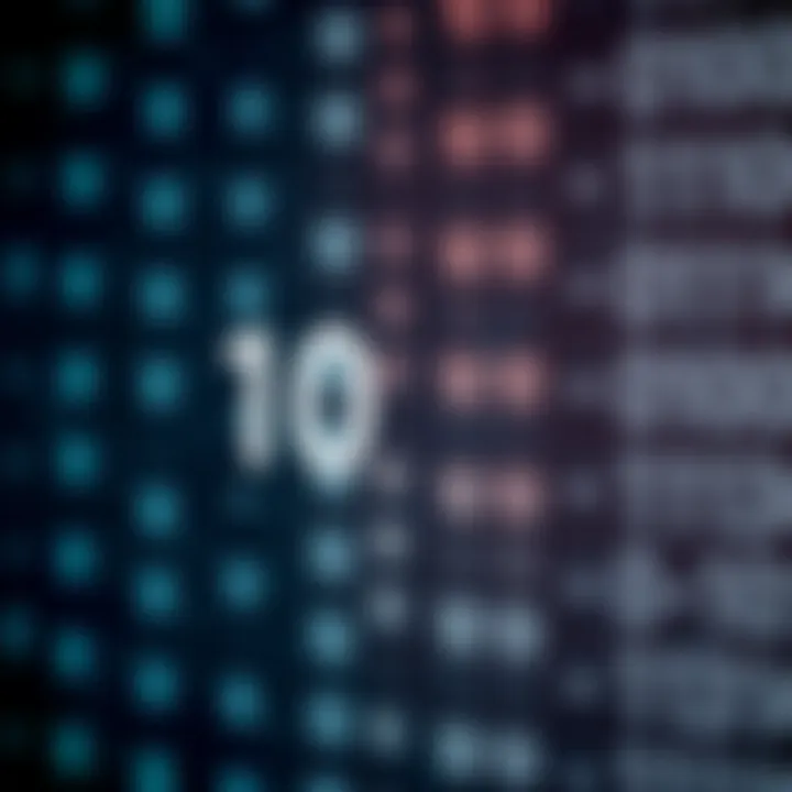 Diagram showing the binary number system with zeros and ones representing data