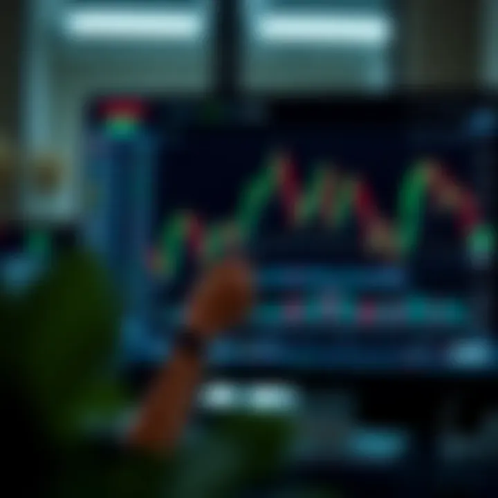 Forex trading platform on a computer screen showing charts and currency pairs