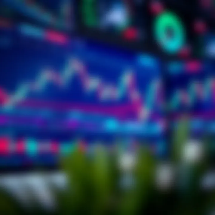 Illustration of a forex trading platform interface featuring charts and indicators