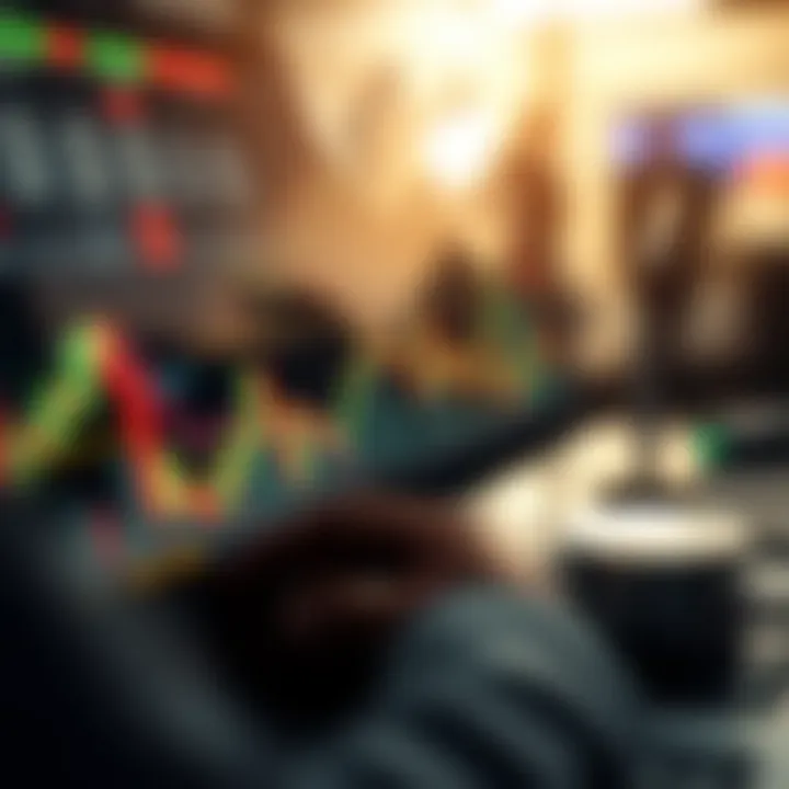 Graph displaying upward and downward trends in forex market charts