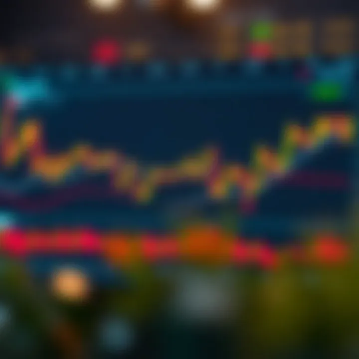 Line chart showing common forex chart patterns used for technical analysis and trading decisions