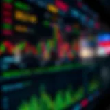 Interface of a crypto trading platform showing live market data and trading options