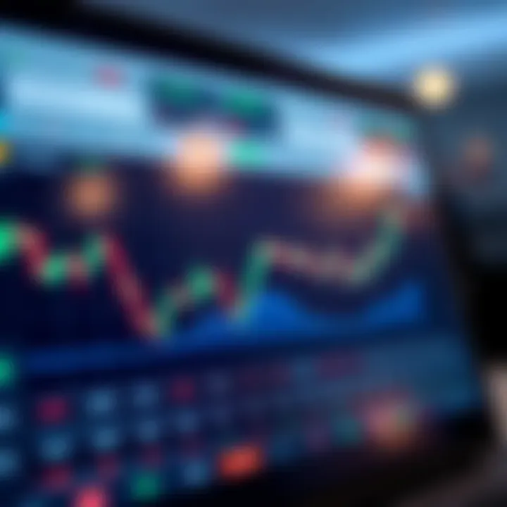 Graph showing currency exchange rates on a trading platform interface