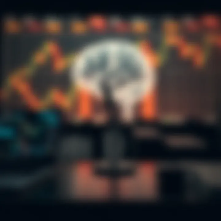 Conceptual illustration of market psychology and risk management in forex trading