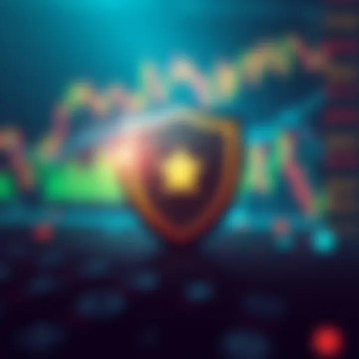 Illustration of a shield symbolizing protection against online trading fraud and scams