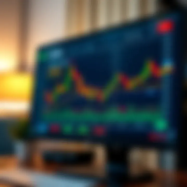 A computer screen displaying a forex trading platform with charts and currency pairs