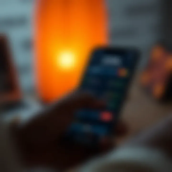 Mobile phone screen with M-Pesa app and forex trading platform