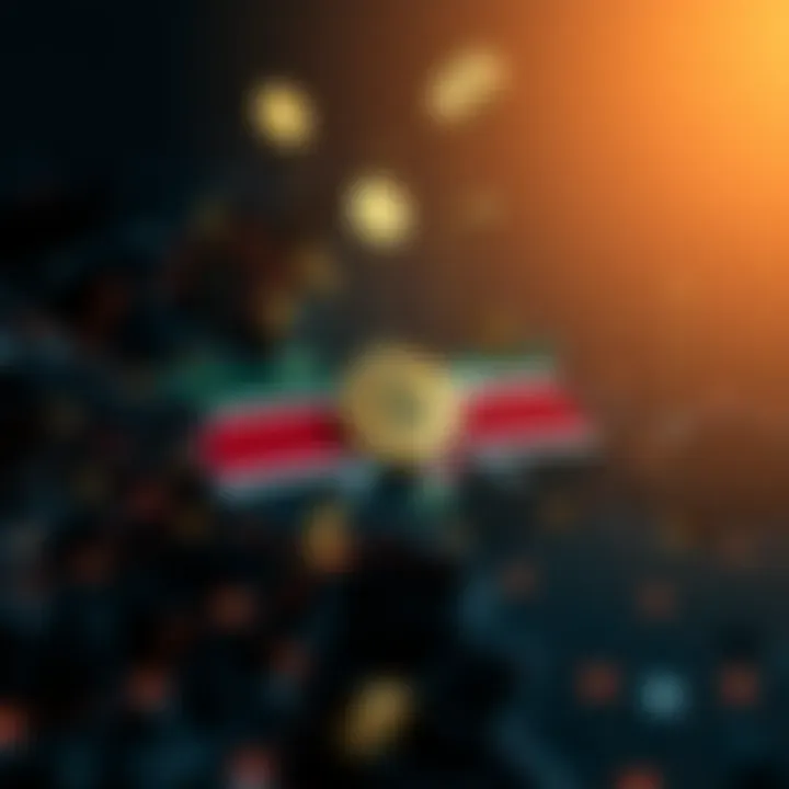 Digital currency symbols floating over a map of Kenya illustrating the growth of the digital economy