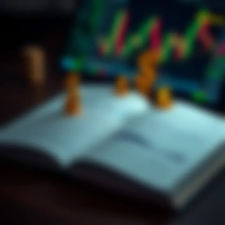 Open forex trading book with charts and currency symbols representing trading strategies