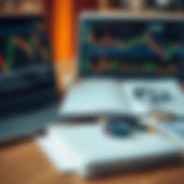 Essential Tools for Effective Forex Trading in Kenya A collection of forex trading tools including charts, a laptop, and a notebook for analysis