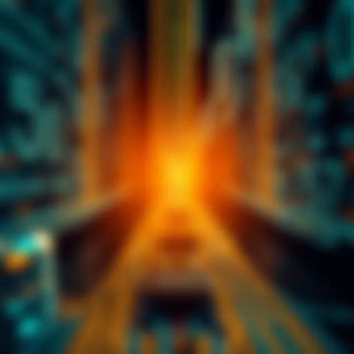 Digital representation of binary code flowing through circuits symbolizing data conversion