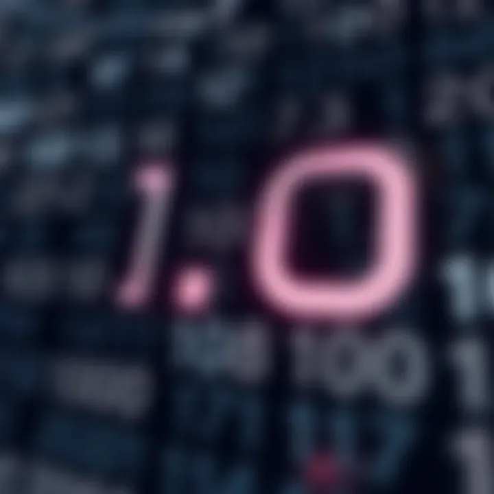 Illustration of decimal numbers transforming into binary digits showing conversion concept