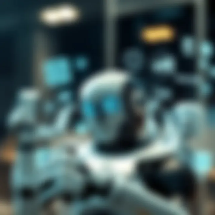 Illustration showing various types of bots interacting with technology and business icons, highlighting their diverse applications and ethical considerations