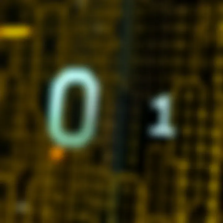 Diagram illustrating binary digits zero and one representing basic digital signals