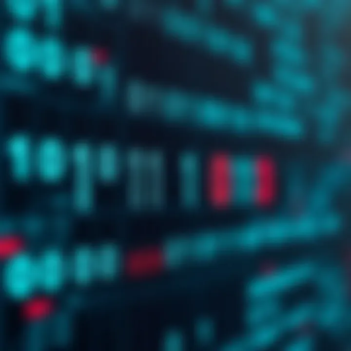 Visualization of digital data encoded in binary format representing modern computing technology