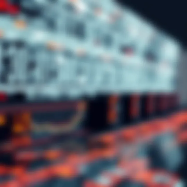 Visual representation of binary data flow and processing in technology applications across different industries