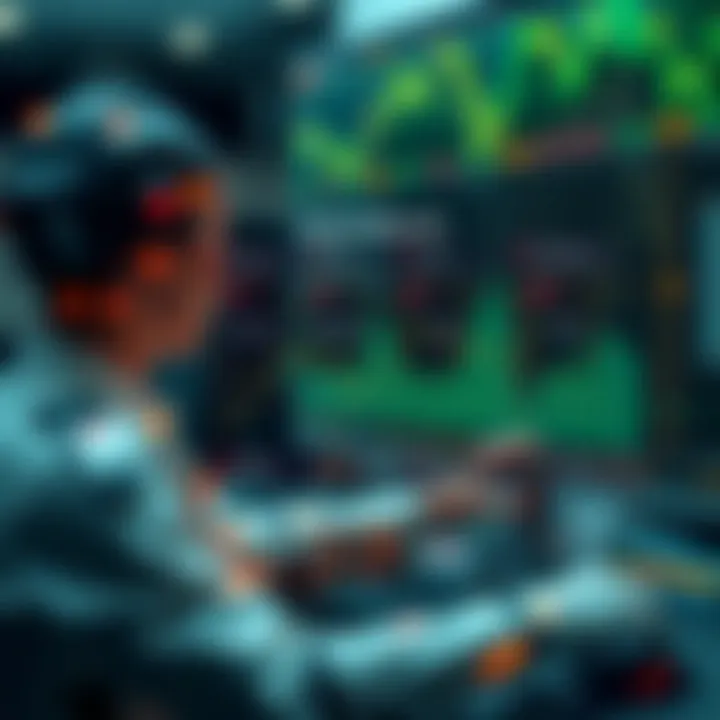 Diagram illustrating the mechanics of binary trading bots analyzing market data and executing trades