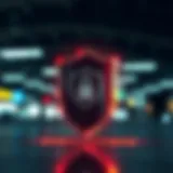 Security shield icon representing protection measures in cashier binary financial systems