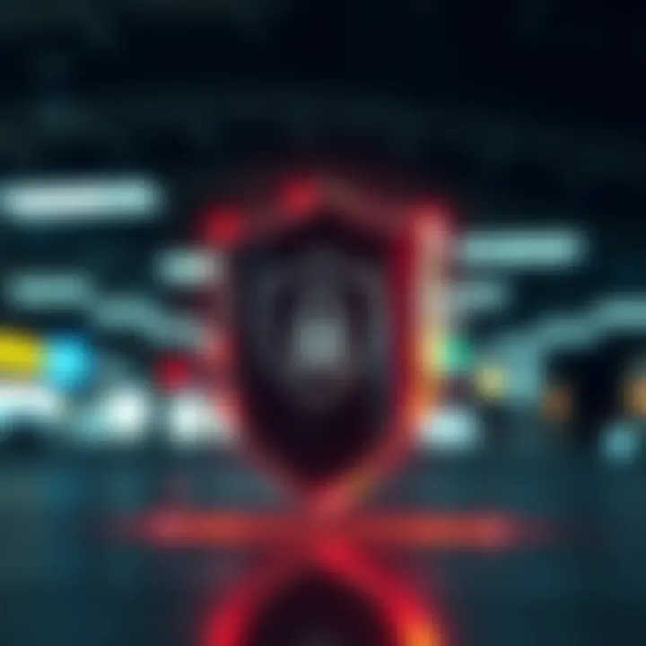 Security shield icon representing protection measures in cashier binary financial systems