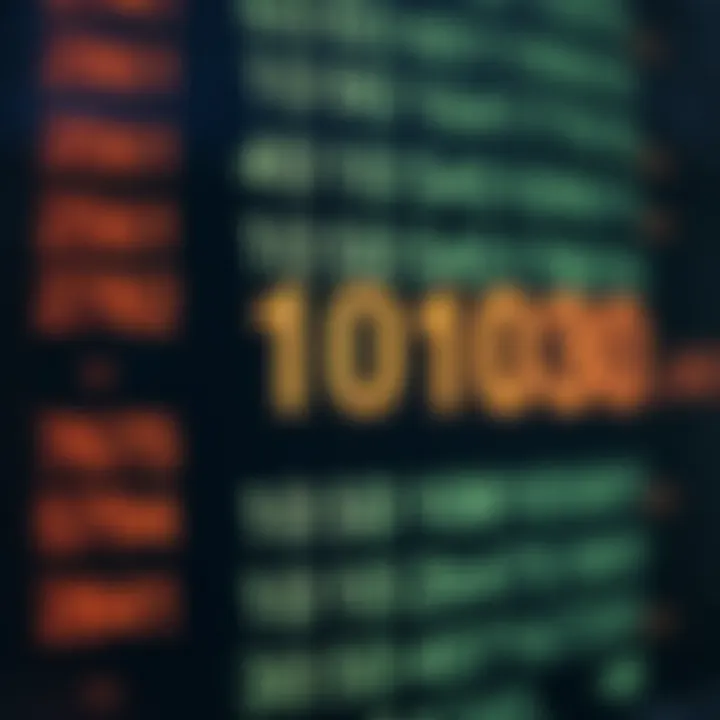 Diagram showing the positional values of digits in a binary number system