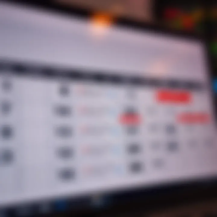 Economic calendar highlighting important forex trading dates in Kenya