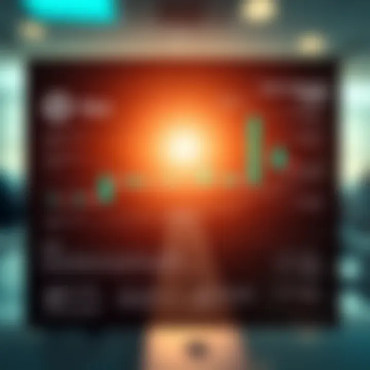 Diagram explaining the structure of a candlestick chart with labeled components such as open, close, high, and low prices