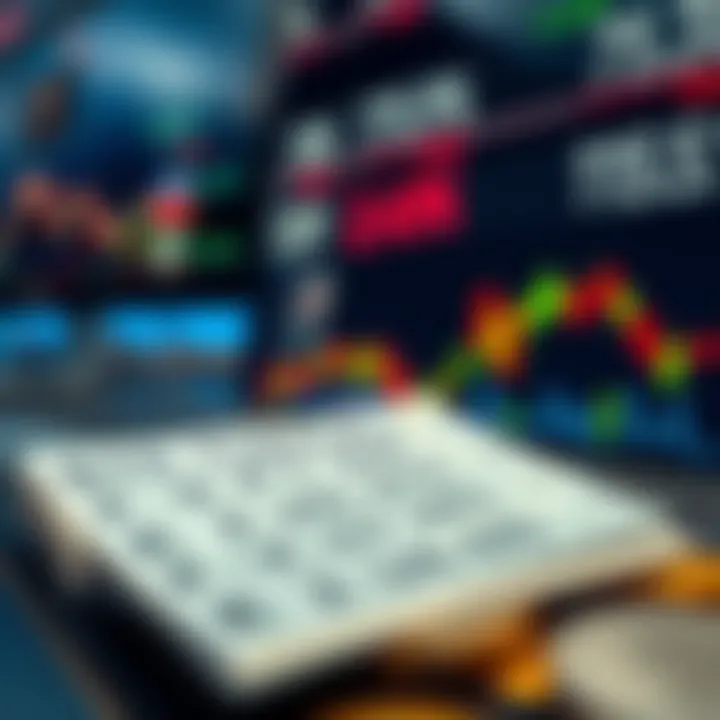 Illustration showing currency pairs and exchange rates in forex trading