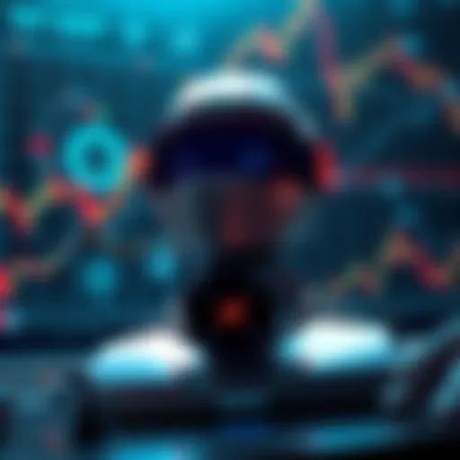 Technology and Benefits Behind Forex Trading Bots Conceptual illustration of algorithm-driven trading with technology icons and charts