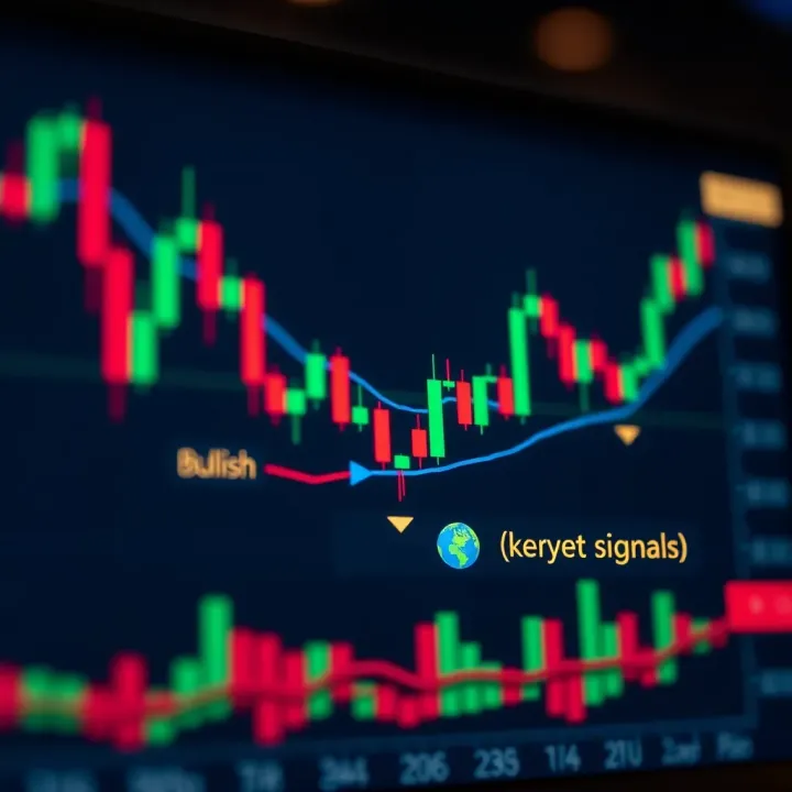 Chart displaying various candlestick patterns with bullish and bearish signals highlighted