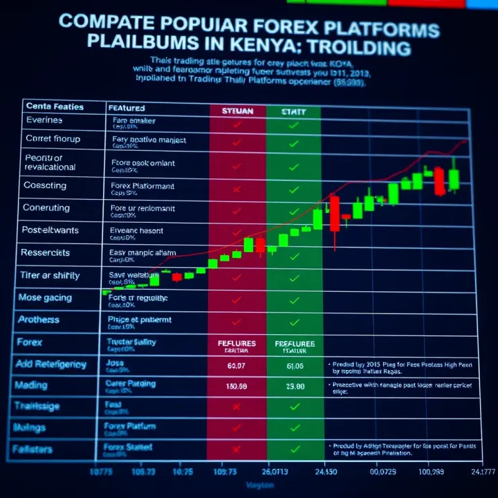 Comparison chart illustrating features and regulatory status of popular forex platforms available in Kenya