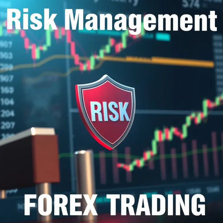 Conceptual illustration of risk management strategies in forex trading with protective shields and graphs