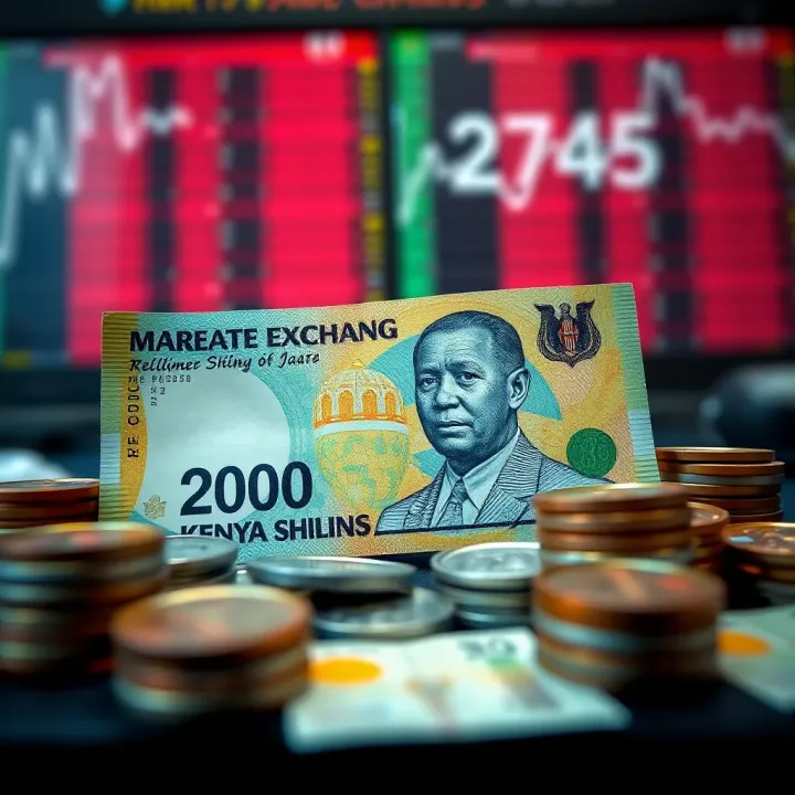 A conceptual illustration of currency exchange representing Kenyan shilling and global currencies