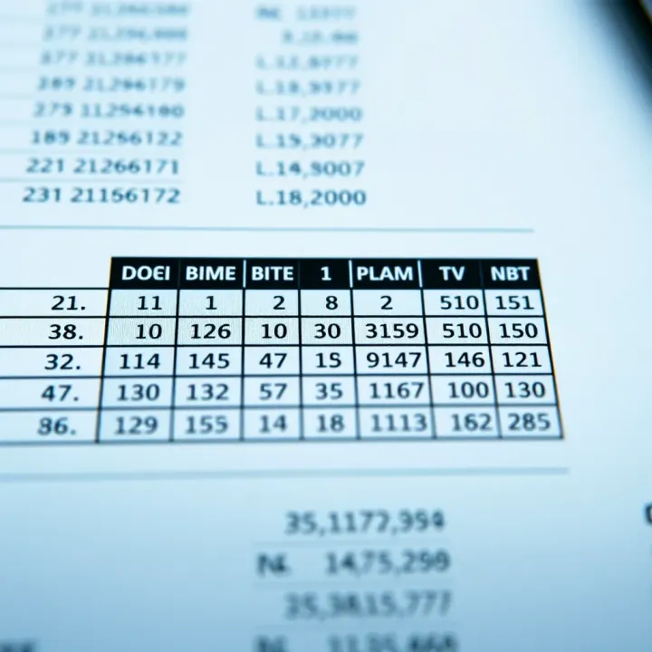 Table displaying decimal numbers alongside their binary equivalents for reference