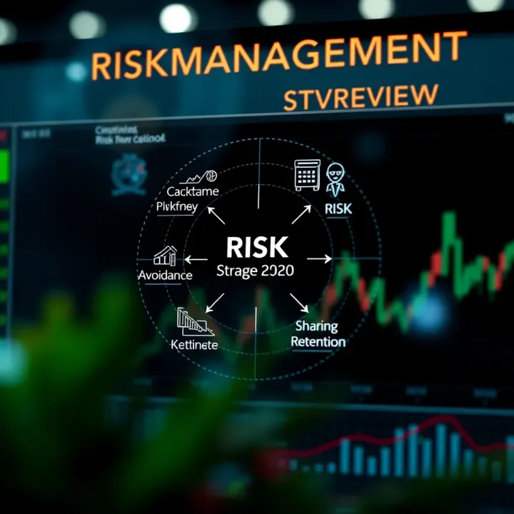 Diagram illustrating different risk management strategies including avoidance, reduction, sharing, and retention
