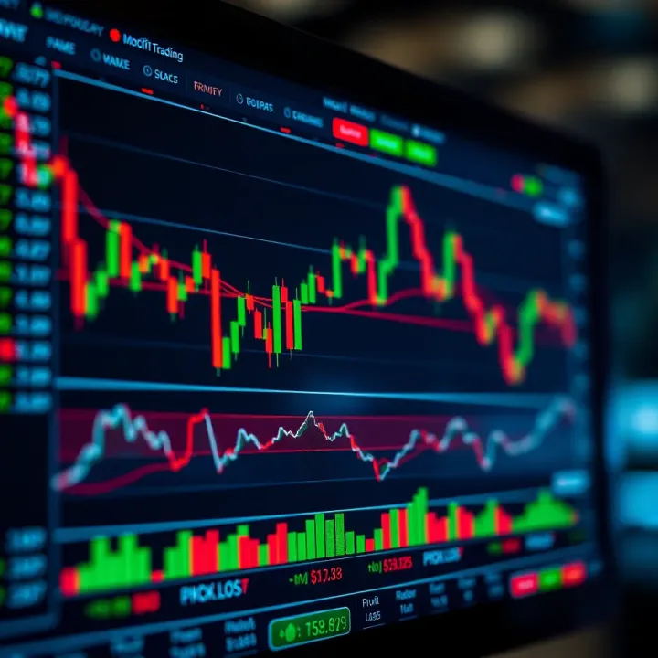 Illustration of risk management tools including stop loss and profit target indicators on trading screen