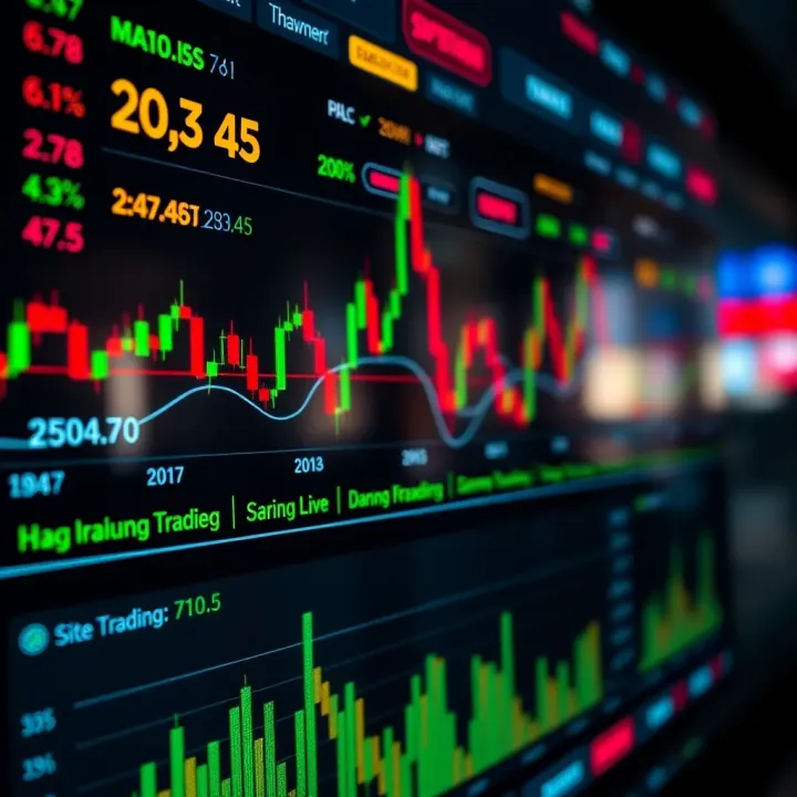 Interface of a crypto trading platform showing live market data and trading options