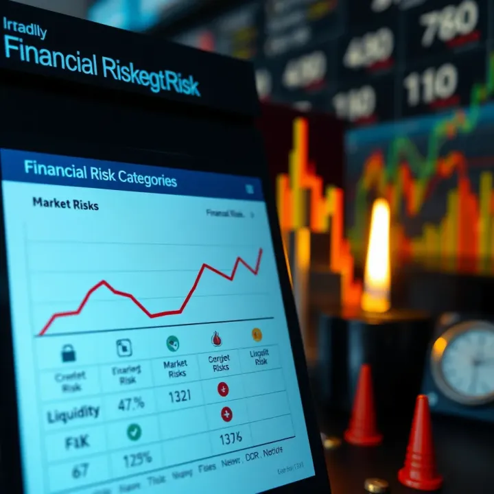 Graph showing various types of financial risks including market, credit, and liquidity risks