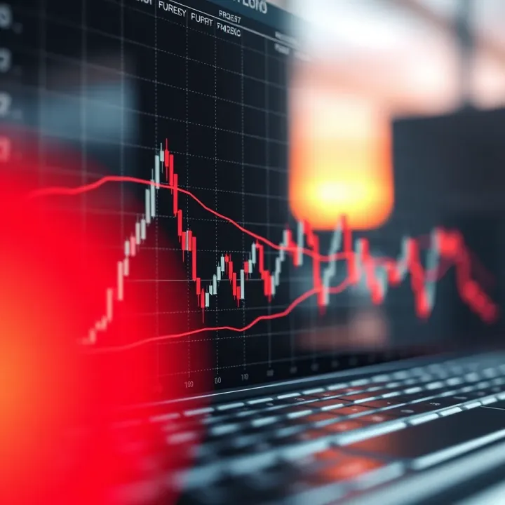 Graph displaying forex currency pair price fluctuations over time