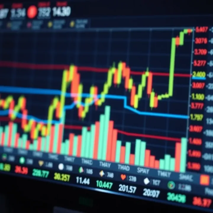 Chart displaying currency exchange trends and indicators in forex trading