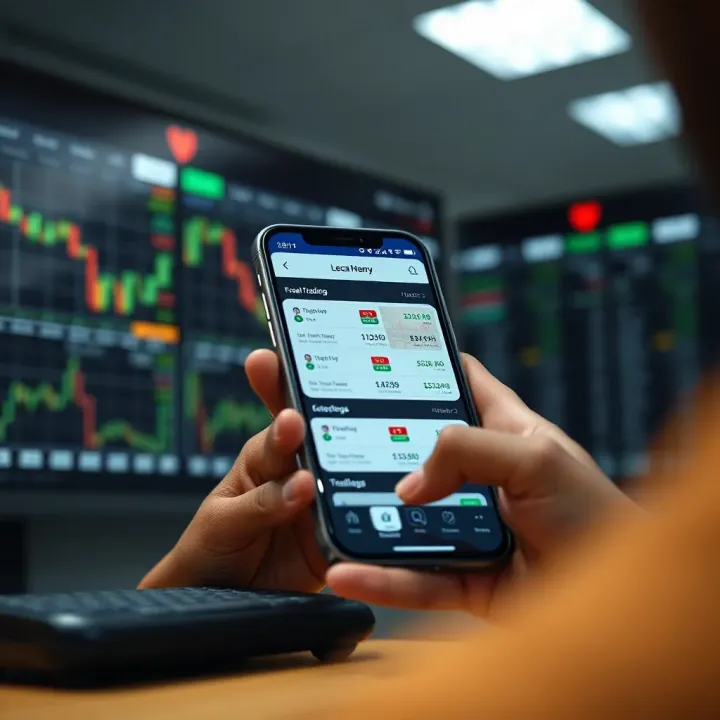 Secure Mobile Forex Trading with Local Currency Options Secure forex trading environment with mobile device showing local currency exchange