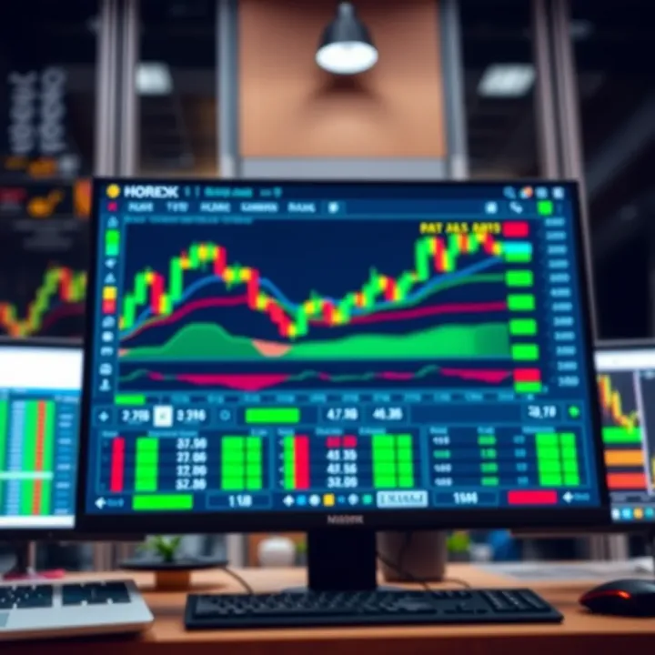 Screen displaying forex trading charts and currency pairs on a desktop