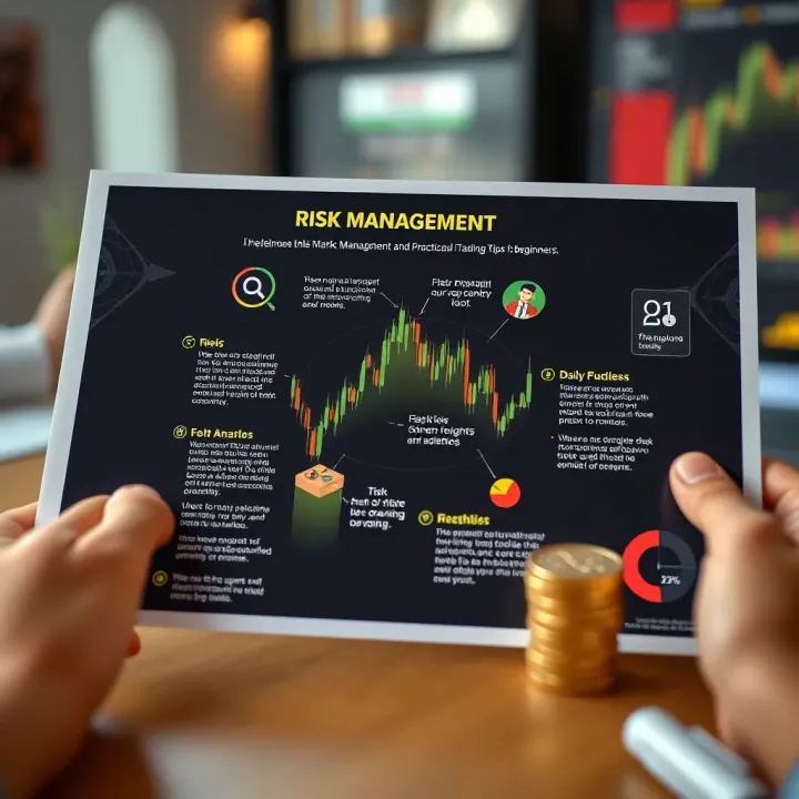 Risk Management and Practical Trading Tips for Beginners Diagram illustrating risk management strategies and trading tips for beginners