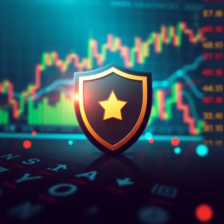 Illustration of a shield symbolizing protection against online trading fraud and scams