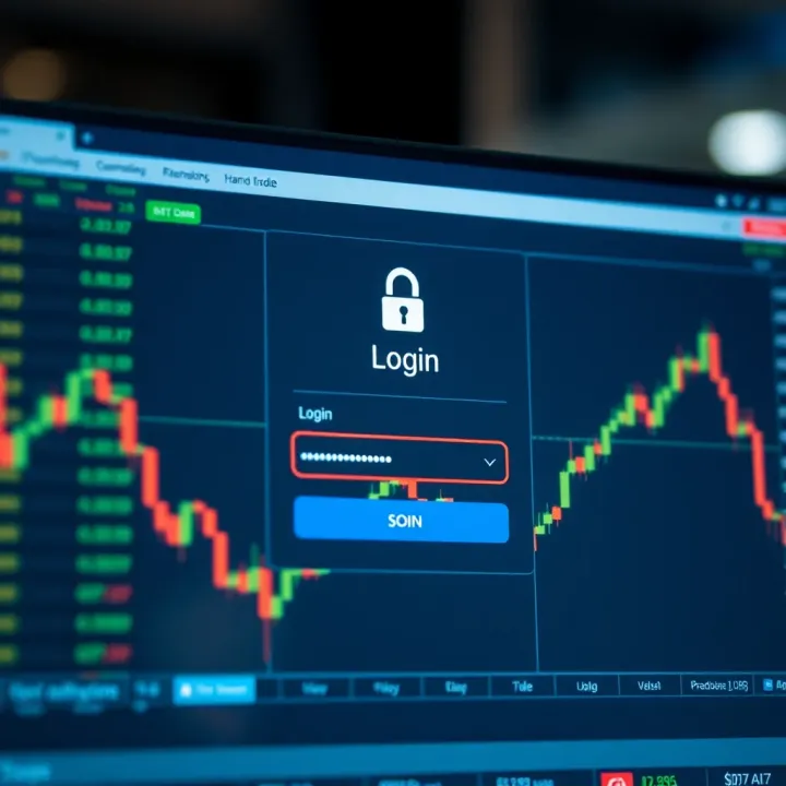 Secure forex trading platform login screen with username and password fields highlighted